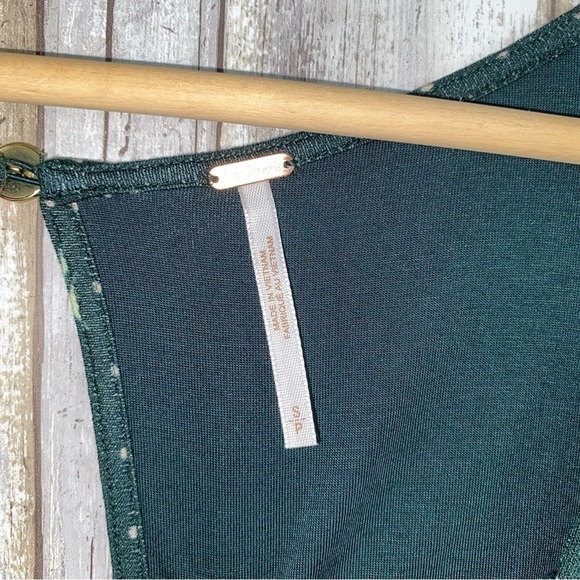 NWT Free People Cecilia Floral Square Neck Emerald Jewel Combo - Picture 8 of 9